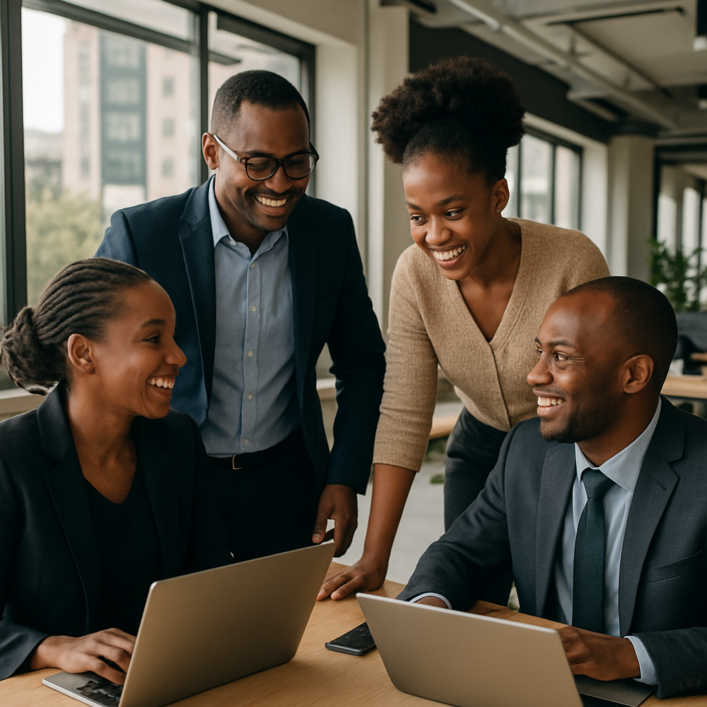 African business professionals in modern office in Kenya